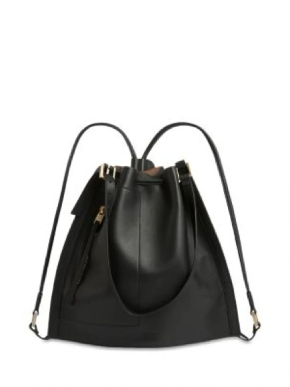 AllSaints Alpha Leather Backpack - Black Leather Should-to-Backpack Bucket Bag